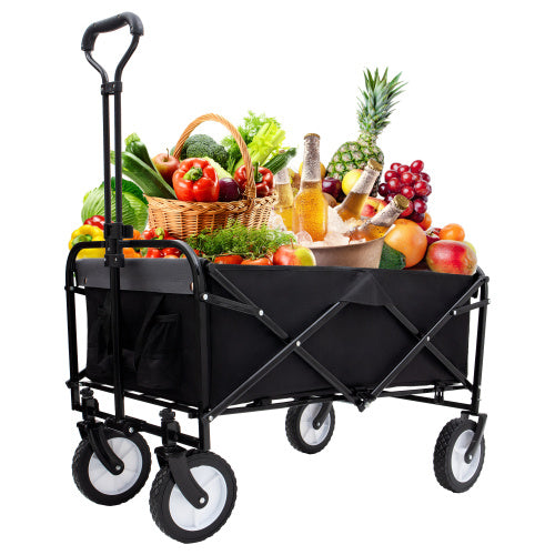 Heavy-Duty Collapsible Folding Cart with Strapping System – 225 lb Capacity, All-Terrain Wheels