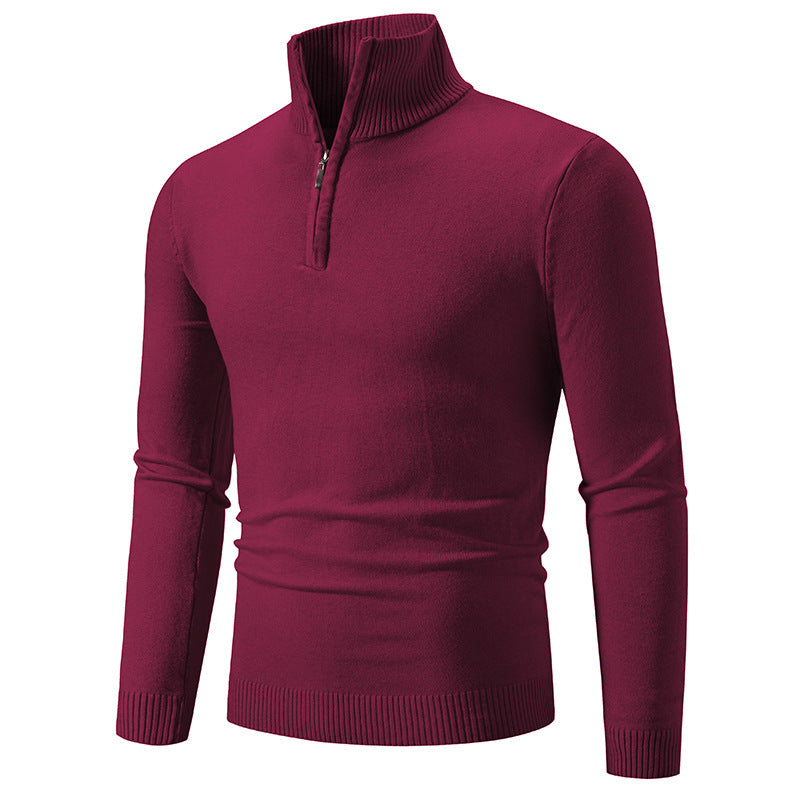 Men's Plus Size Half-Zip Mock Neck Pullover Sweater – Warm Fleece, Sizes S–3XL