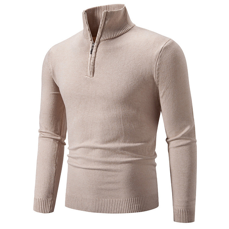 Men's Plus Size Half-Zip Mock Neck Pullover Sweater – Warm Fleece, Sizes S–3XL