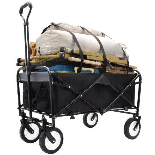 Heavy-Duty Collapsible Folding Cart with Strapping System – 225 lb Capacity, All-Terrain Wheels