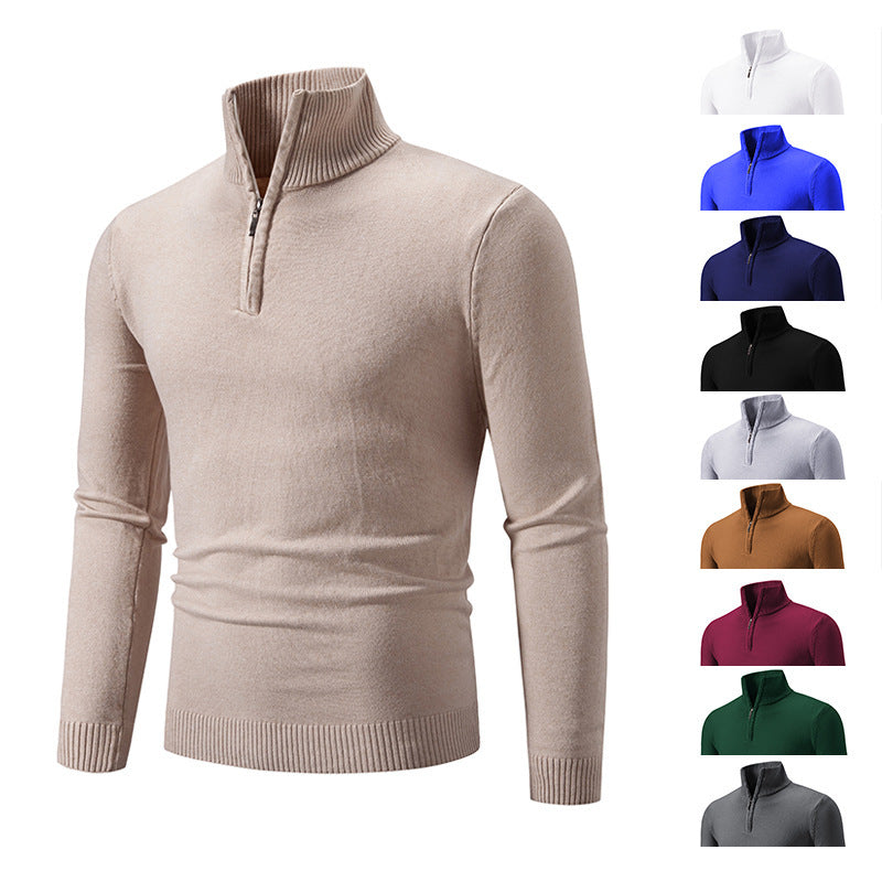 Men's Plus Size Half-Zip Mock Neck Pullover Sweater – Warm Fleece, Sizes S–3XL