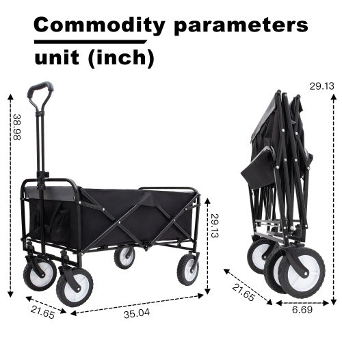 Heavy-Duty Collapsible Folding Cart with Strapping System – 225 lb Capacity, All-Terrain Wheels