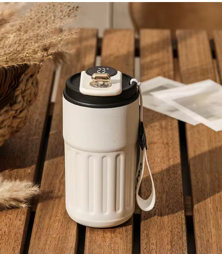 Smart Digital Insulated Travel Mug – 450ml Stainless Steel Vacuum Flask with Temperature Display