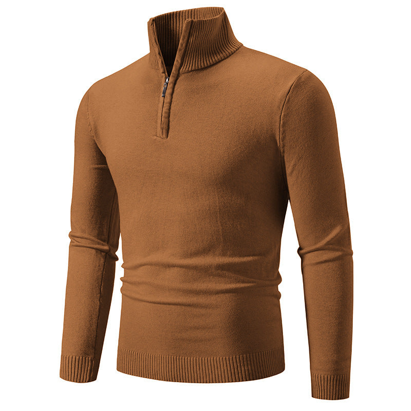 Men's Plus Size Half-Zip Mock Neck Pullover Sweater – Warm Fleece, Sizes S–3XL