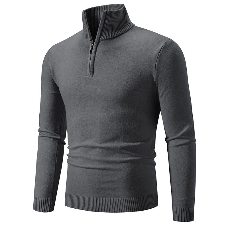 Men's Plus Size Half-Zip Mock Neck Pullover Sweater – Warm Fleece, Sizes S–3XL