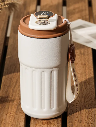 Smart Digital Insulated Travel Mug – 450ml Stainless Steel Vacuum Flask with Temperature Display